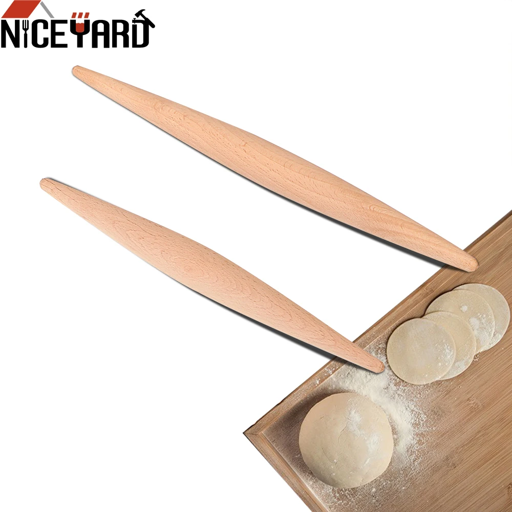 23 cm /28 cm Rolling Pin Wood Fondant Cake Dough Roller Non-Stick Cooking Tool Gadgets Pasta Dumpling Skin Maker Double Tip