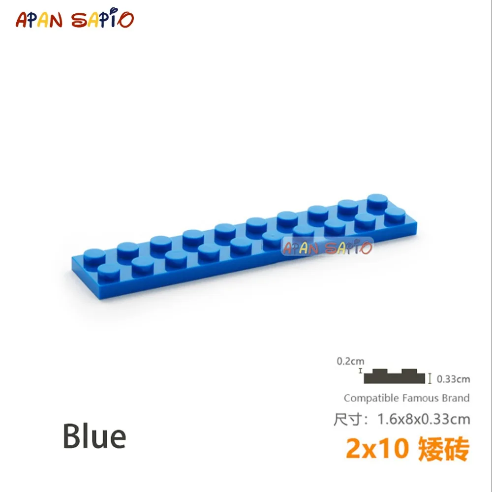 5pcs/lot DIY Blocks Building Bricks Thin 2X10 Educational Assemblage Construction Toys for Children Size Compatible With Brand