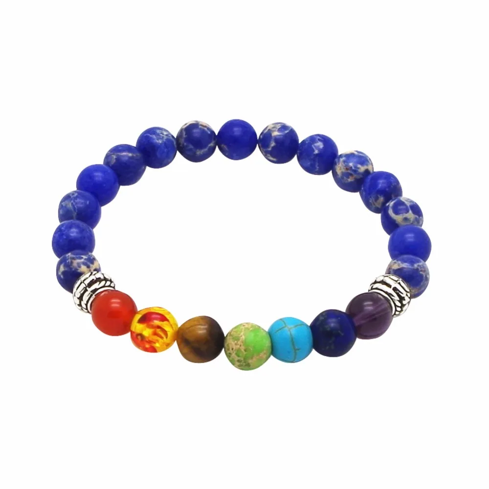 8mm contas pulseiras para homens e mulheres, yoga, equilíbrio, cura, reiki, pedra de oração, 7 chakra, frete grátis