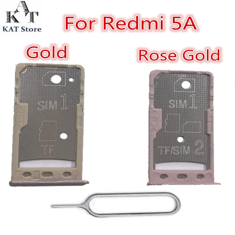 1 Piece For Redmi 5 5A 6 6A SIM Card Tray Micro SD Card Holder for Redmi 5 5A 6 6A With Eject Pin Needle Tool Replacement Parts