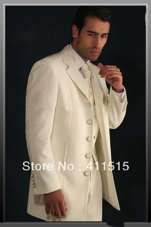 

FRee SHIpping/top Good price Ivory Groom wear Tuxedos Groomsmen Men Wedding dress/man Suit/custom groom party vest dress suits