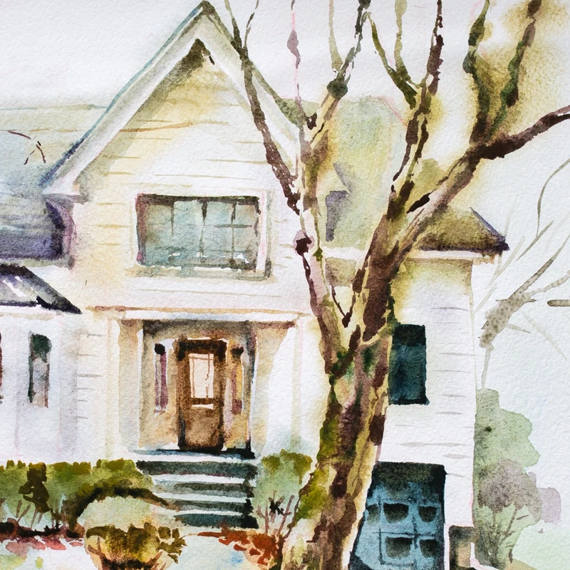 Wall Art Twilight's Cullen Family Residence and Bella Swan House Watercolor Print , The Twilight Saga Poster Painting Fan Gift