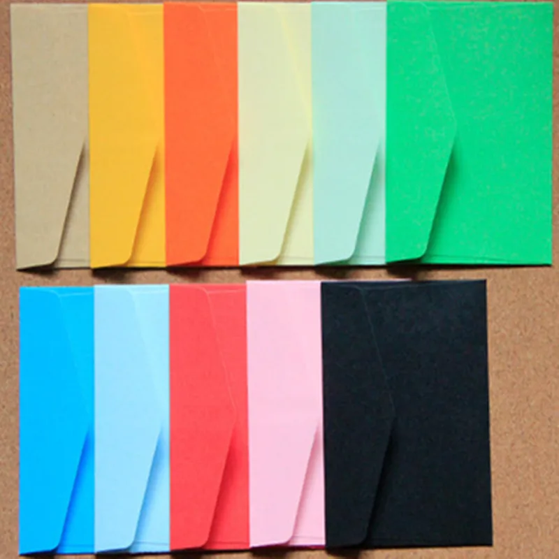 100pcs/set Vintage 11*8cm small colored Pearl blank mini paper envelopes wedding invitation envelope /gilt envelope/12 color