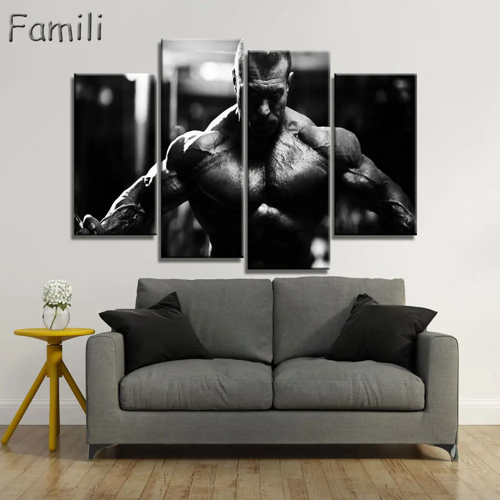 4pcs  Arnold Schwarzenegger Superstar Fitness Bodybuilder poster UnFramed Gallery wrap art print home wall decor wall picture