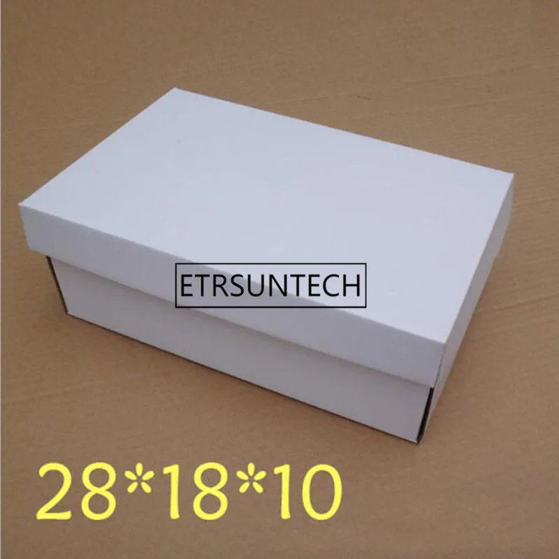 

White Kraft Paper Gift Box Women Men Shoe Box Foldable Corrugated Paper Box For Packaging Shoes 28x18x10cm