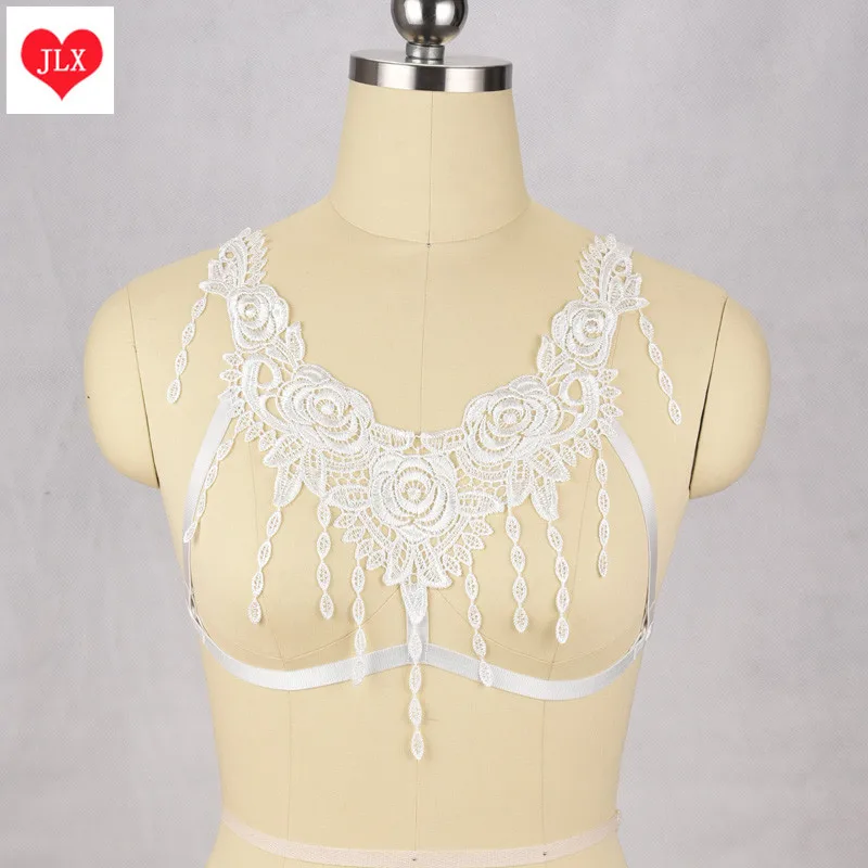 

Lace Tassel Bra Open Chest Cage Bra Harajuku 90's Body Harness Belt Cupless Bra Pole Dance Underwear Erotic Nightclub Lingerie