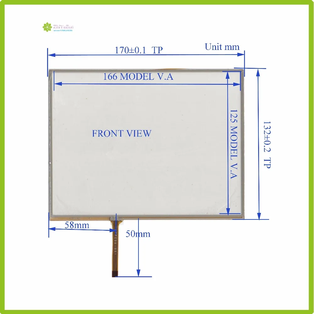 

H080L001 170mm*13mm 8inch 4 lins Resistance Touch Screen glass touchsensor 170*132 touchglass digitizer this is compatible