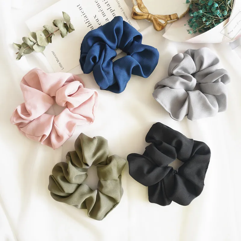 

Trendy Lady Hair Scrunchie Ring Elastic Pure Color Bobble Sports Dance Scrunchie Women Girls Hair Accessories 2018