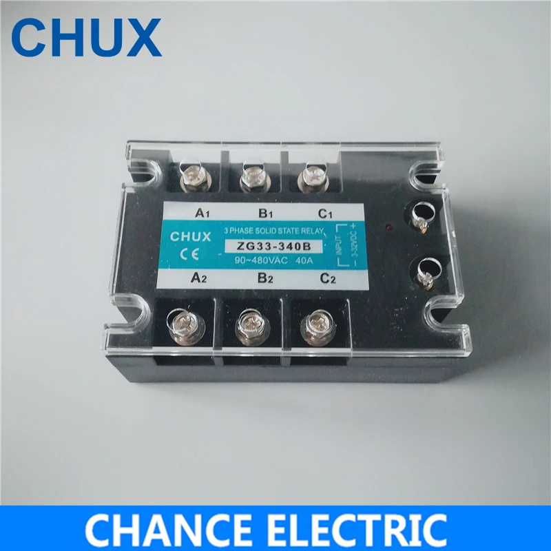 Chux Solid State 40a Module Dc Control Ac Three Phase Solid State Relay Ssr 40a Relay Ssr40 Da (zg33-340b)