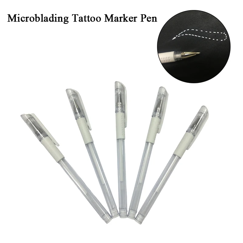 50pcs Microblading Accessories Surgical Skin Marker Pen Eyebrow Positioning Tools for Permanent Makeup Eyebrow Lip Tattoo Supply