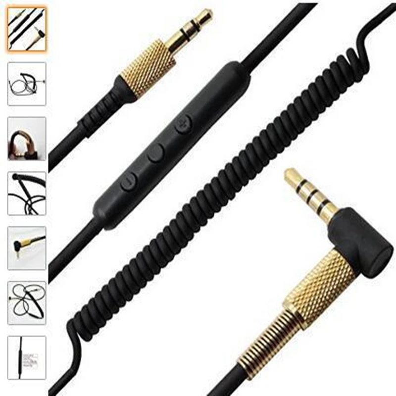 Replacement Audio Cable for Marshall Major II 2 Monitor Headphone Cord with Remote Microphone Volume Control for IOS for Android