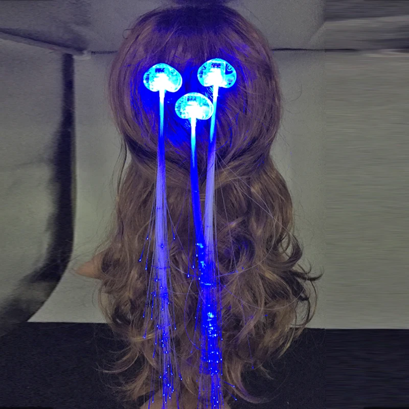 

Free Shipping 48pcs/lot Blue Color Flash LED Hair Braid Light Up Hairpin Decoration For Party Christmas Headdress Accessory New