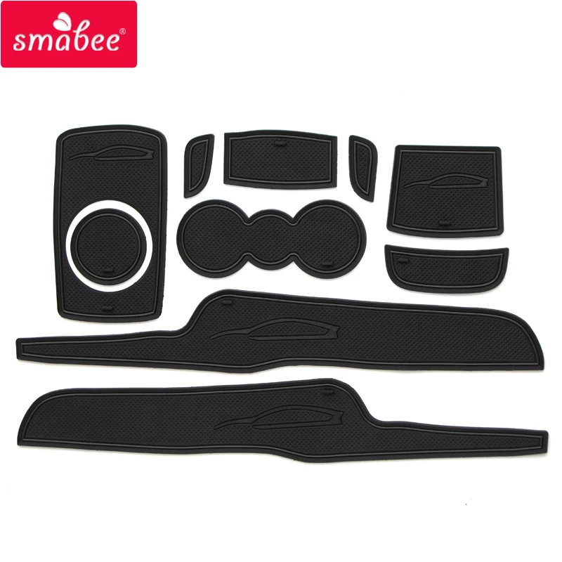 Smabee Cate Slot Cup Pad For Ford Fiesta 2008 - 2015 Door Groove Mat Anti Slip Mats Accessories Rubber Coaster Holder Car Sticke