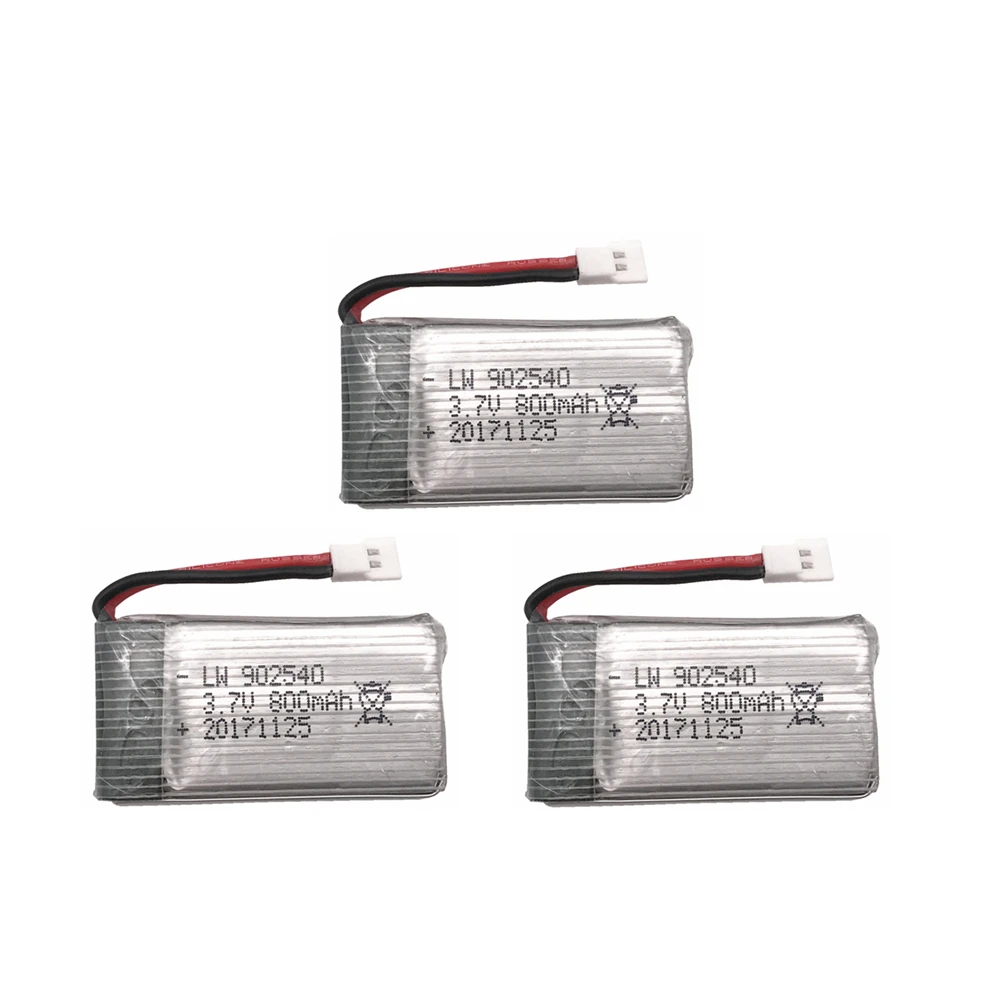 3pcs 3.7V 800mAh 25C Drone Li-polymer Battery 902540 For RC SYMA X5C X5SC X5SW X5HC MJX X708W Quadcopter Aircraft TOY