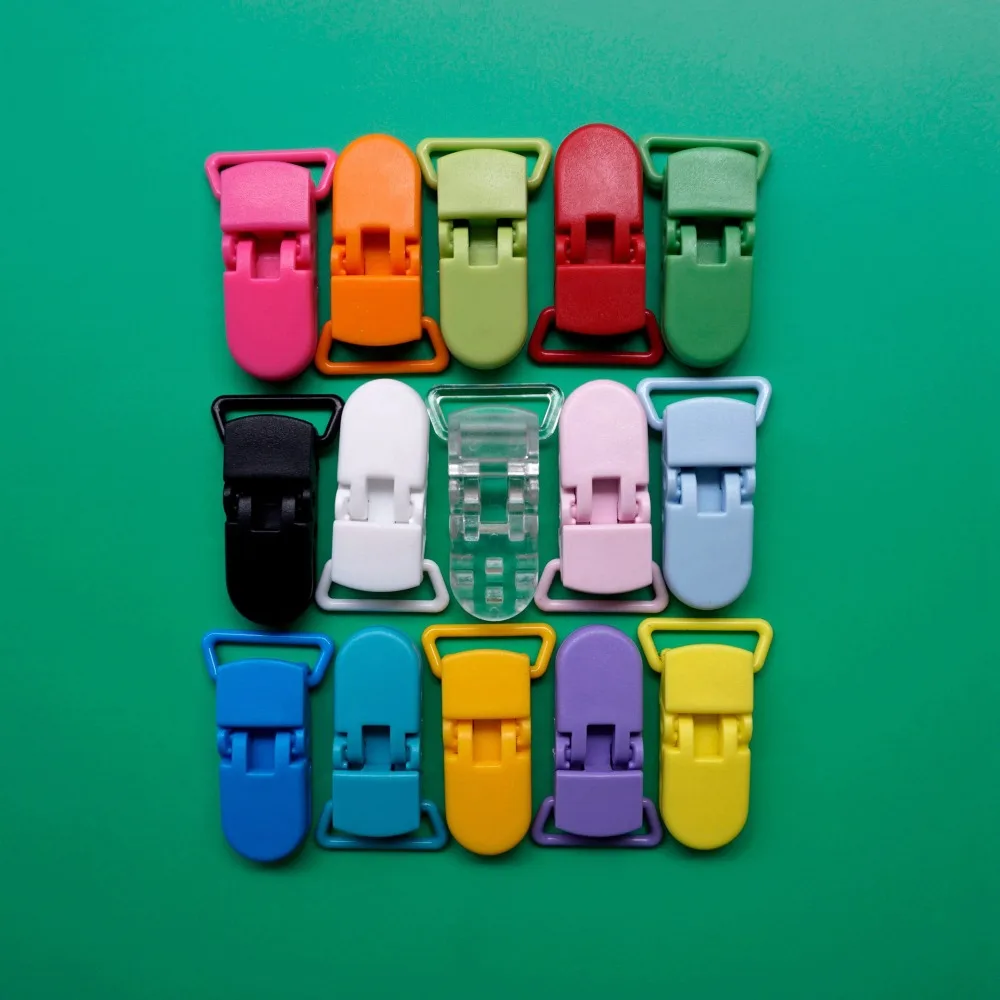 15 Colors Mixed 60pcs Hot D Shape Plastic Pacifier Clip Dummy Clip Suspender Clip For 20MM Ribbon,Soother/Nuk/MAM/Bib/Toy Holder