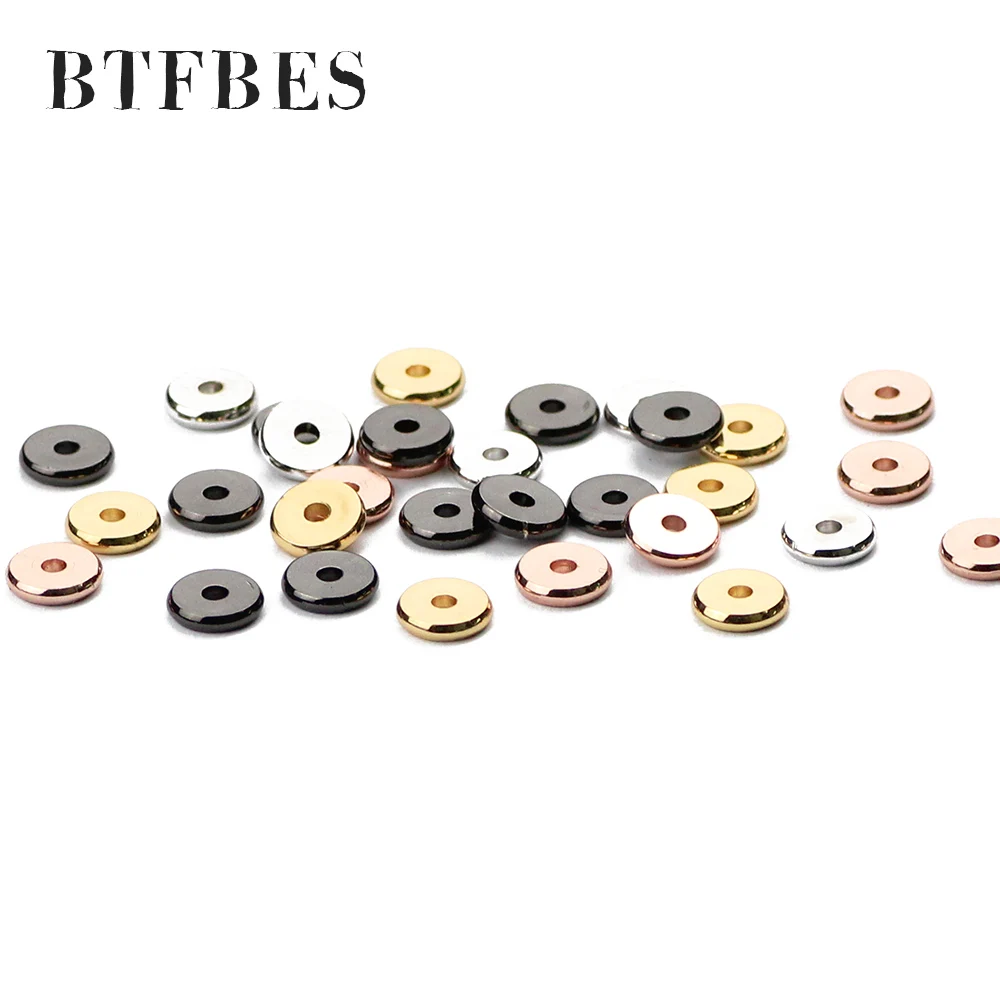 4 6 8mm Coin Spacer copper beads Gold Color/Rose Gold color flat round Loose beads for Jewelry bracelet Necklace making DIY 30ps