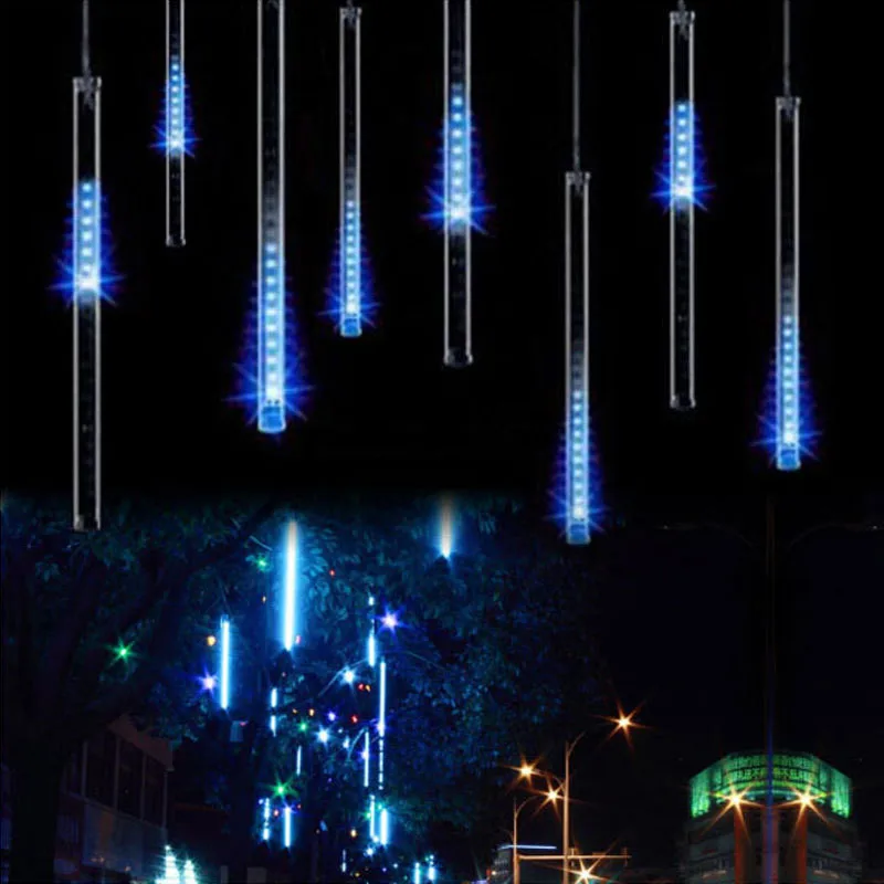 50cm 30cm à prova dwaterproof água meteoros chuva tubos led lâmpada de luz eua/ue plug ac220v natal luz casamento jardim decoração natal