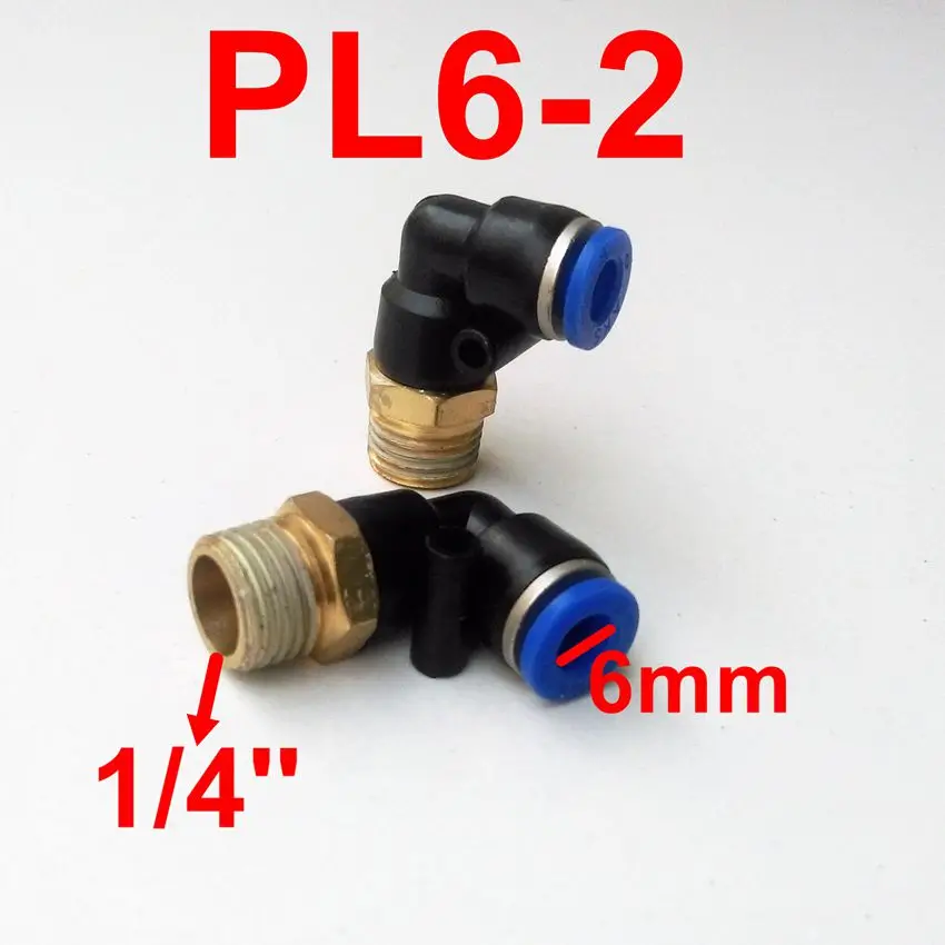 10pcs/lot  Pneumatic Fittings L type 6mm-1/4'' Pipe Fitting PL6-2