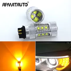 2x White Canbus PWY24W PW24W LED Bulbs For Audi A3 A4 A5 Q3 VW MK7 Golf CC Front Turn Signal Lights For BMW F30 3 Series DRL