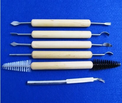 Fashion Hot 11pcs/1set Wood Handle Wax Pottery Clay Sculpture Carving Modeling Tool DIY Craft