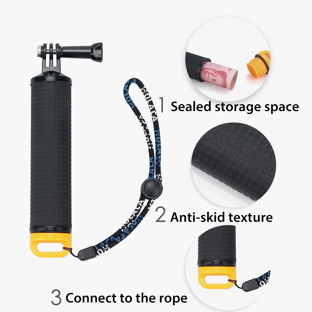 Vamson-고프로 히어로 11 10 9 8 7 6 5 4 용 블랙 방수 플로팅 핸드 그립 수상 스포츠, Yi 4K 고프로 10 VP418 용 DJI 액션 용