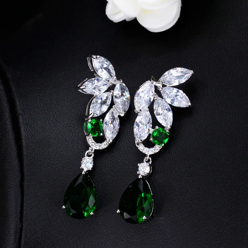 CWWZircons Gorgeous Cubic Zirconia Stones Big Long Yellow Dangling Drop Earings for Women White Gold Color Ear Jewelry CZ389