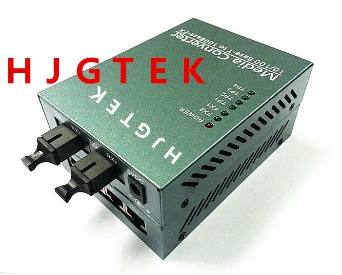 2FX/4TX Fast Ethernet Fiber Switch 10/100Mbps Optical Media Converter Singlemode Simplex 4 UTP RJ-45 to SC Connector