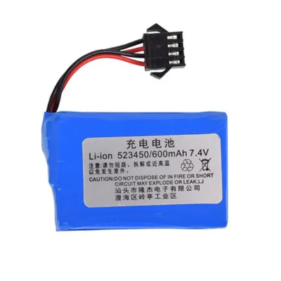 Batterie Eddie ion 7.4V 600mAh, pour camion EbRC, voiture RC, bateau, jouets E561, 7.4 4PSM