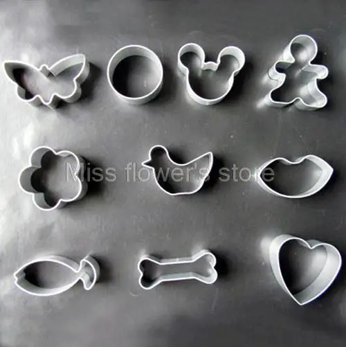 2 Pcs Of Aluminum Alloy Cookies Biscuits Mold Soap Mold Kinds Of Cartoon Shapes DIY Cake Decorating Tools