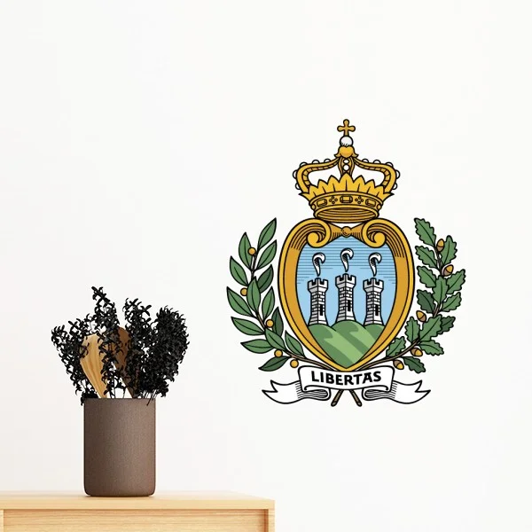 San Marino Europe National Emblem Removable Wall Sticker Art Decals Mural DIY Wallpaper for Room Decal