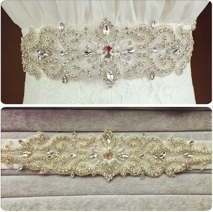 

High Quality Luxury Hand-made Brilliant CZ Diamond Pearl Decorated Wedding Belt/Bridal Belt/Formal Dress Belt 1200