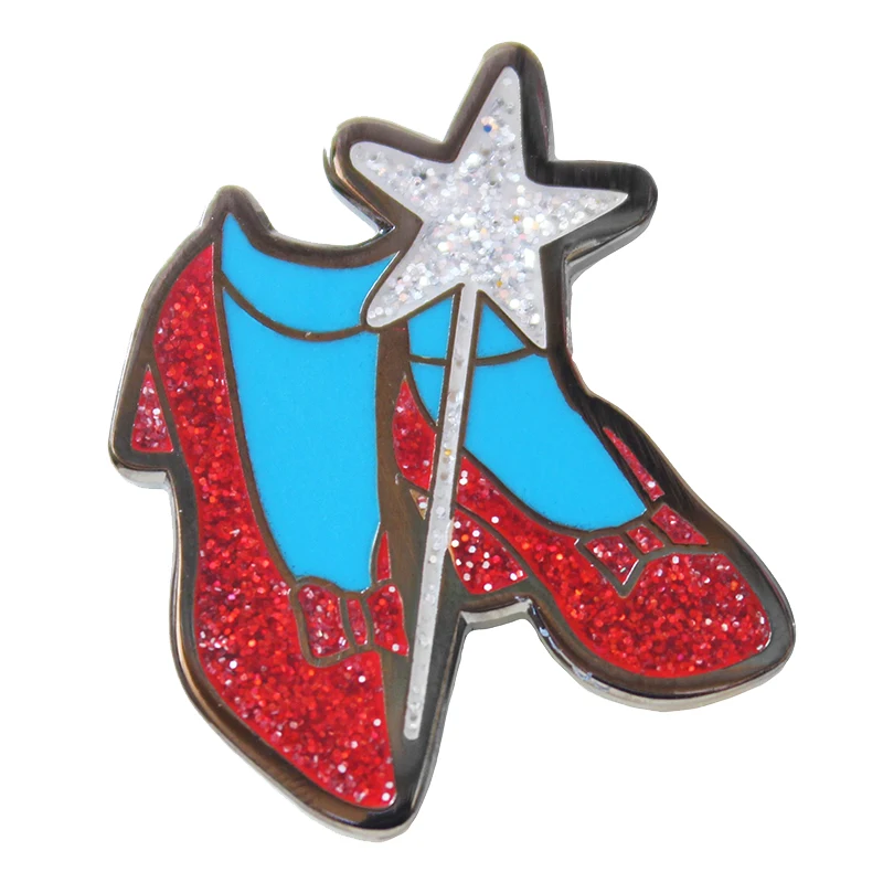 Ruby Slippers Glitter Pin Badge