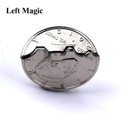 Magic Ripped Coin Trick Illusion and Restored Gift Funny Magic Tricks Toy Folding Coin Bite Coin Dollar Version Magic B1013