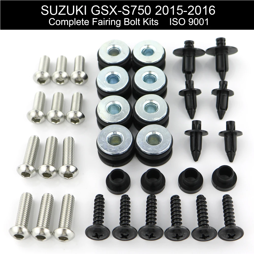 

For Suzuki GSX-S 750 GSXS 750 2015 2016 Complete Full Fairing Bolts Kit Stainless Steel Speed Nuts Fairing Clips