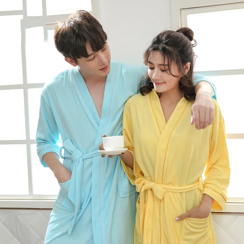 Summer Men's Cotton Bathrobe Robe Men Long Summer Pajamas Nightgown Sleepwear kimono Dressing Gown Bride Bridal Wedding Robe