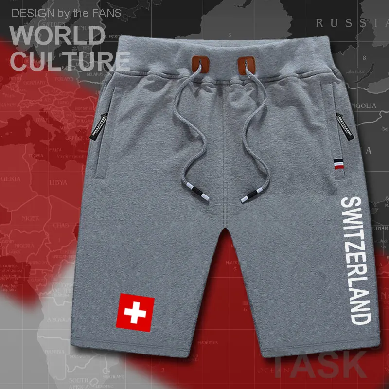 Swiss Confederation Switzerlandmens shorts beach new men's board shorts flag workout zipper 2017 CHE CH Confoederatio Helvetica