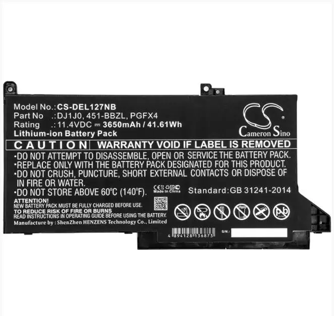 

Cameron Sino 3650mAh battery for DELL Latitude 12 7000 7280 7480 451-BBZL DJ1J0 ONFOH PGFX4 Notebook, Laptop Battery