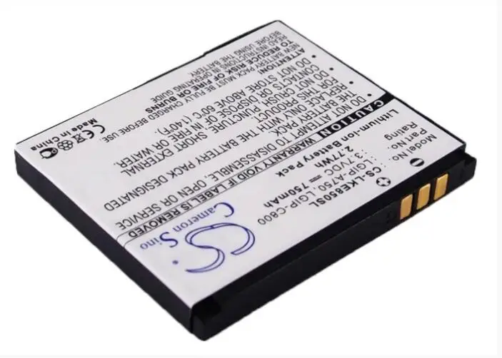 Cameron Sino 750mAh battery for  LG KB6100 KE820 KE850 KG99 ME850 PRADA  LGIP-A750 LGIP-C800  Mobile, SmartPhone Battery