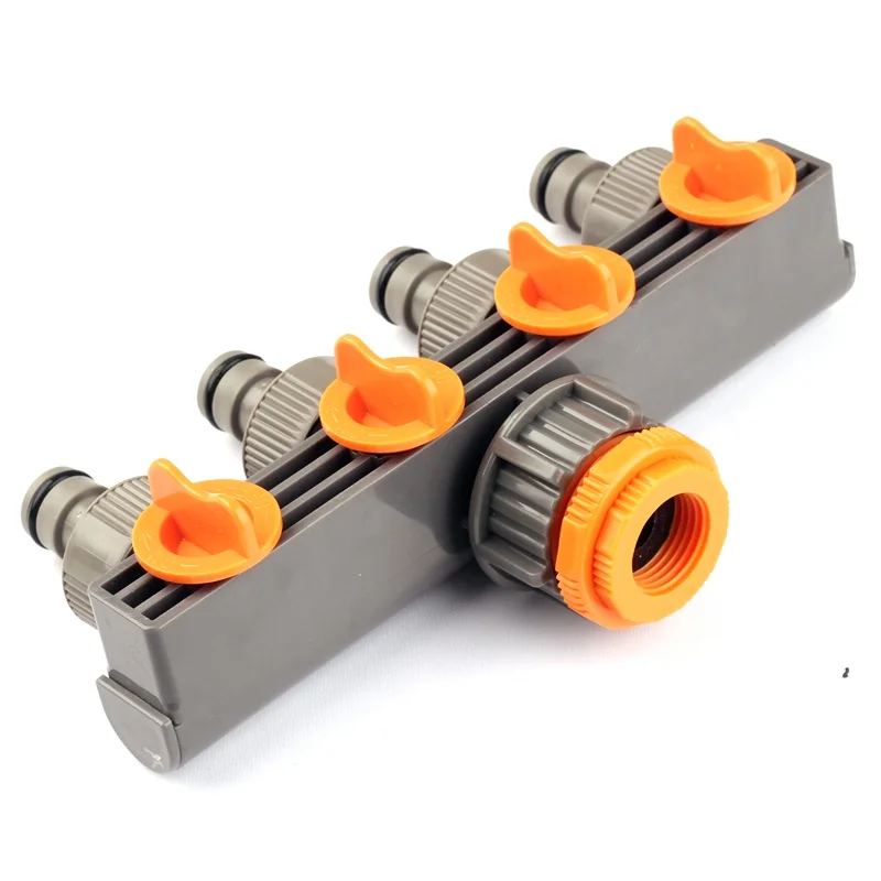 ABS 4 Ways Garden Faucet Splitter Adaptor Quick Joint 3 Type Thread Water Tape Import Size Garden Drip Irrigation Connectors