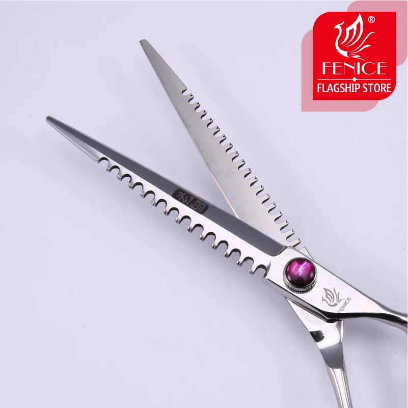 Fenice 7.0 inch high quality Professional Pet Grooming dog Scissors cutting straight shears for Dogs Double Teeth