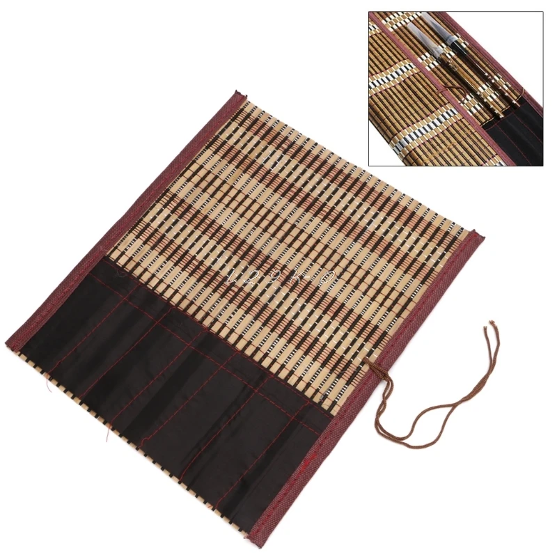 Painting Brush Holder Bamboo Rolling Bag Calligraphy Pen Case Curtain Pack image 2