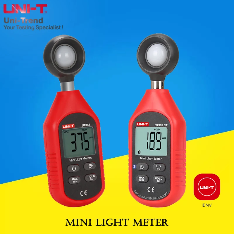 UNI-T UT383/UT383BT (Bluetooth) Мини-измеритель освещенности; Ручной цифровой измеритель освещенности/измеритель люмен/люксметр