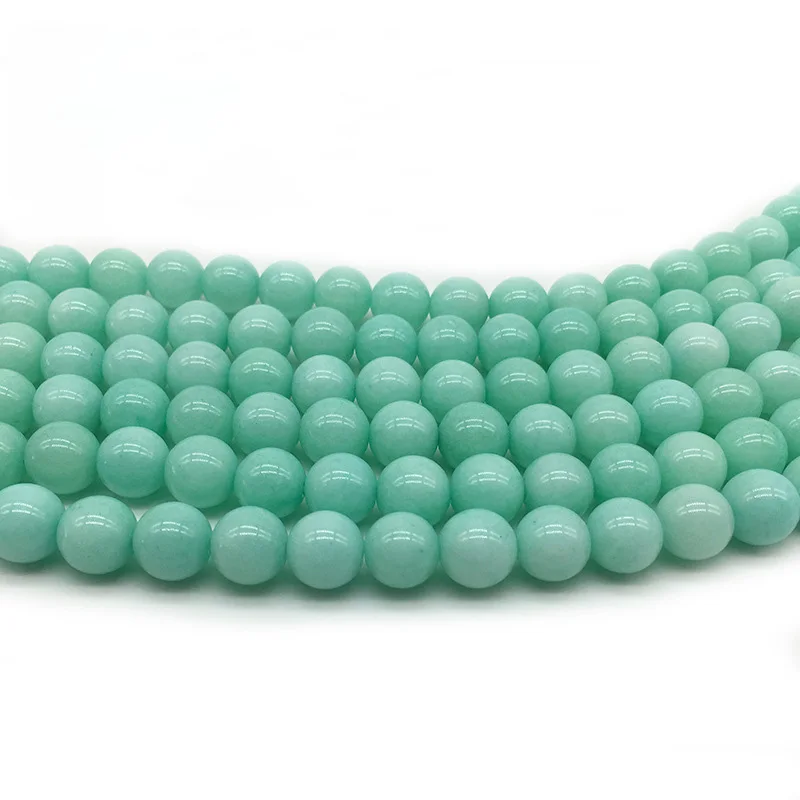 4/6/8/10/12mm Amazonit Farbe Blau Quarz Kristall Stein Runde Perlen Lose Spacer Perlen Für schmuck Machen DIY Armband Großhandel – Detail 15