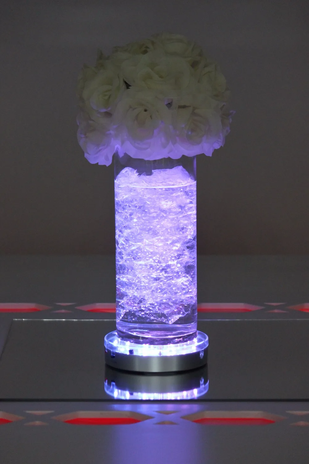 Wireless Silver wedding centerpieces Lighting~ 6INCH LED Light Base For Wedding Events ,Party Deco