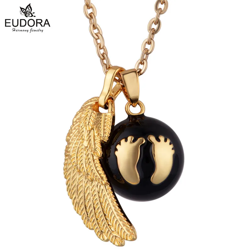 Eudora Engel Flügel Baby Anrufer Anhänger Halskette Mode Schwangerschaft Ball Schmuck Chime Bola Anhänger 45 inch Halsketten Schmuck Geschenk