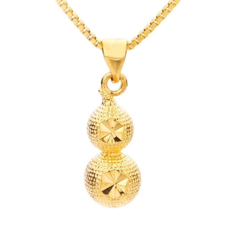 OMHXFC Wholesale European Fashion Woman Unisex Party Birthday Wedding Gift Peanut Calabash 18KT Real Gold Charm Pendant PN29