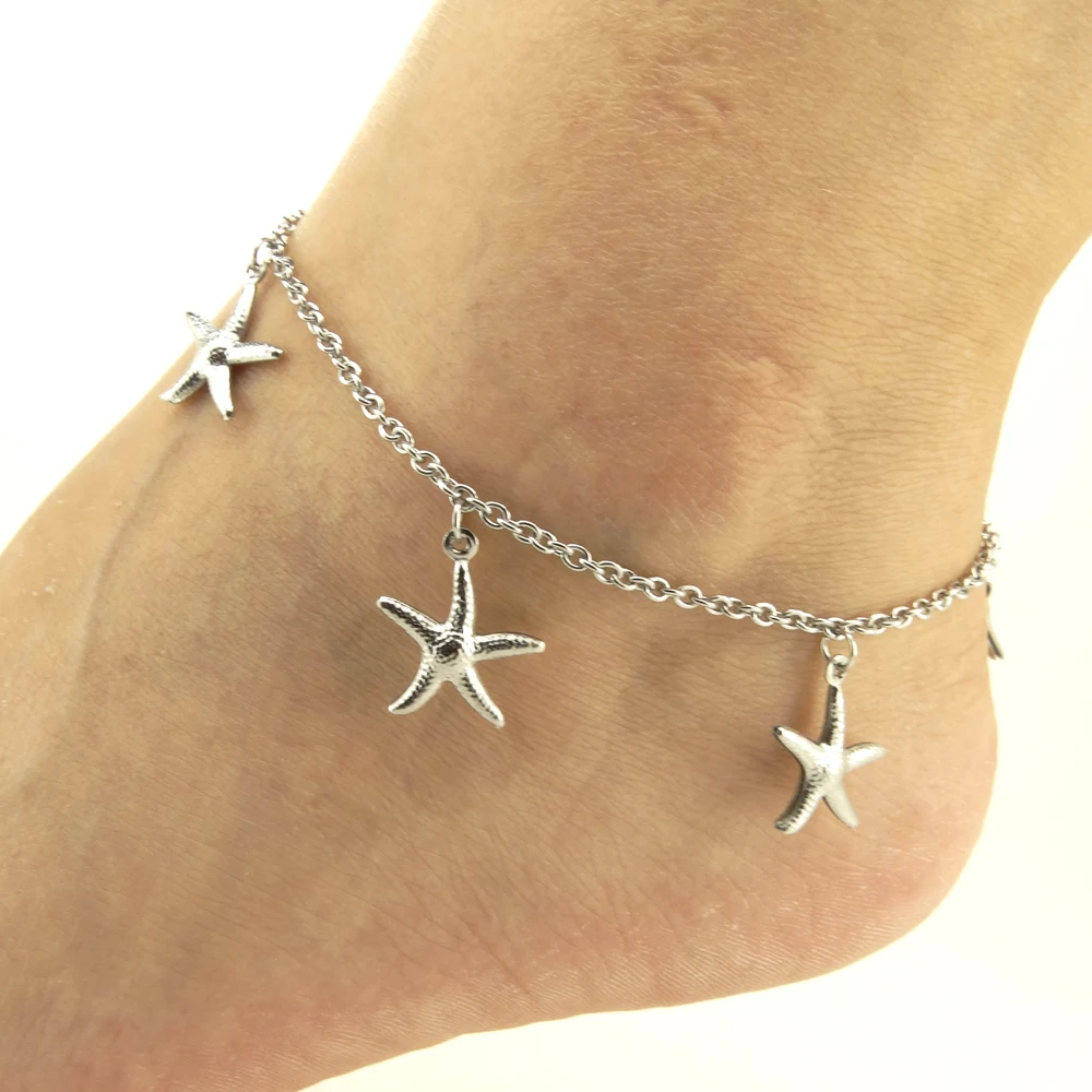 Women Ankel Bracelets Stainless Steel Anklets Sparkling Heart Charm 9/10/11 Inches Vintage Fashion Jewelry Factory Offer