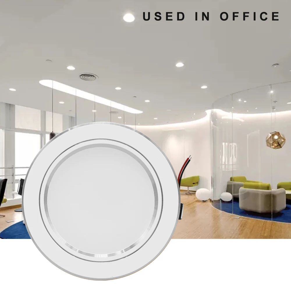 Luminária led downlight de 220v, formato redondo, de 5w, 9w, 12w, 15w, 18w, branco quente, para quarto ou sala de jantar