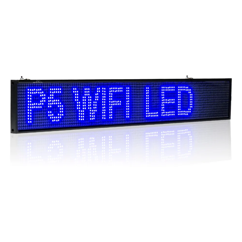 

26in/66cm P5 Blue Led advertising signboard Wireless WIFI Sign programmable Rolling Information Advertising Indoor SMD