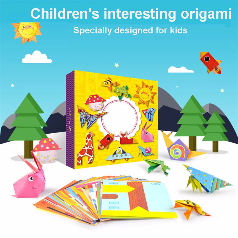 Livro de Origami dos desenhos animados para Crianças, Artes de Papel e Artesanato Brinquedos Meninas, DIY Handmade 3D Puzzle, Artesanato Animal,